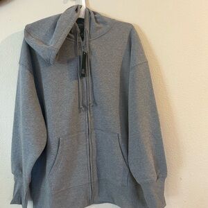 Unisex hooded zipper sweatshirt